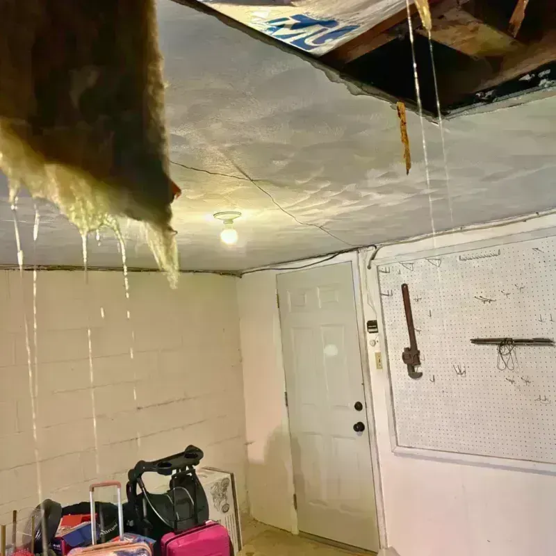 Before and after water damage restoration in Peoria Heights, IL